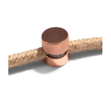 Fijación con pasacable metálico para cable textil Cobre (2 uds)