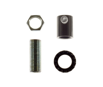 Prensaestopa metal Negro Perla con tubo roscado tuerca y arandela-2un.