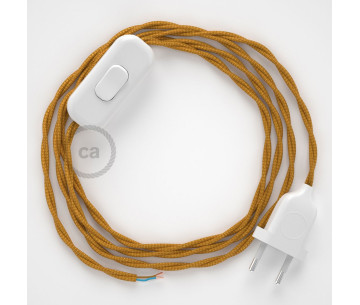 Conexión de mano 1,8m Blanco cable Trenzado Seda Dorado TM05