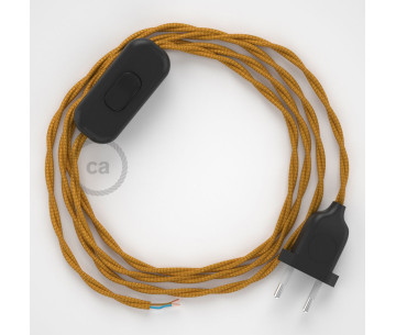 Conexión de mano 1,8m Negro cable Trenzado Seda Dorado TM05
