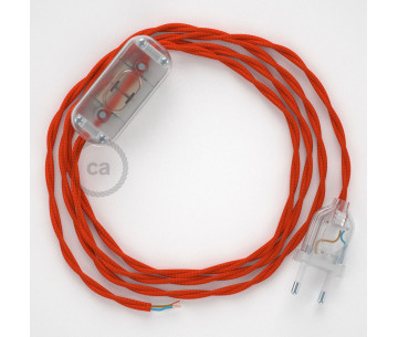 Conexión de mano 1,8m Transparente cable Trenzado Seda Naranja TM15