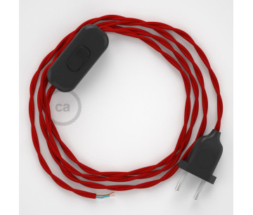 Conexión de mano 1,8m Negro cable Trenzado Seda Rojo TM09