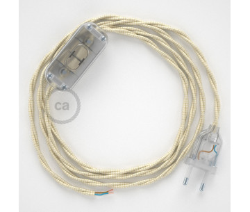 Conexión de mano 1,8m Transparente cable Trenzado Seda Marfil TM00