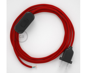 Conexión de mano 1,8m Negro cable redondo Seda Rojo RM09
