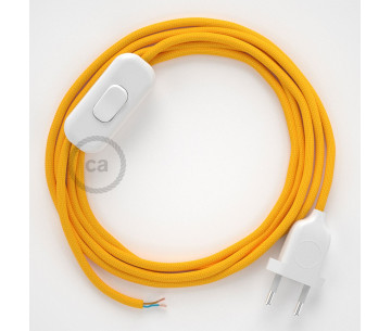 Conexión de mano 1,8m Blanco cable redondo Seda Amarillo RM10