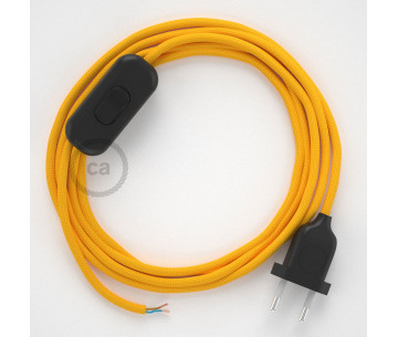 Conexión de mano 1,8m Negro cable redondo Seda Amarillo RM10