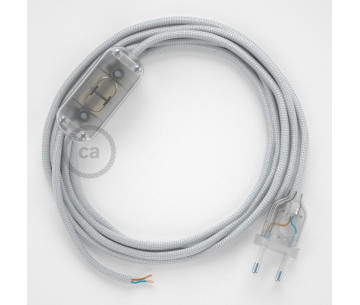 Conexión de mano 1,8m Transparente cable Redondo Seda Plateado RM02