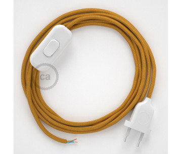 Conexión de mano 1,8m Blanco cable redondo Seda Dorado RM05