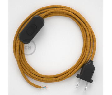 Conexión de mano 1,8m Negro cable redondo Seda Dorado RM05