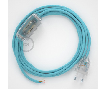 Conexión de mano 1,8m Transparente cable redondo Seda Celeste RM17