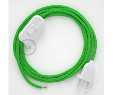 Conexión de mano 1,8m Blanco cable redondo Seda Verde Lima RM18