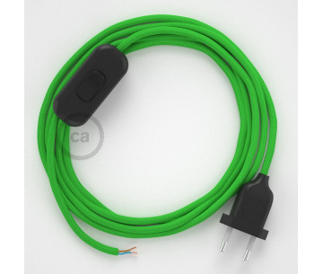 Conexión de mano 1,8m Negro cable redondo Seda Verde Lima RM18
