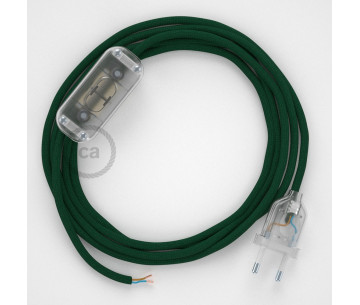 Conexión de mano 1,8m Transparente cable Redondo Seda Verde OscuroRM21