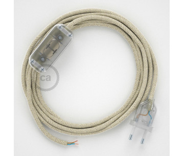 Conexión de mano 1,8m Transparente cable Redondo Lino Neutro RN01