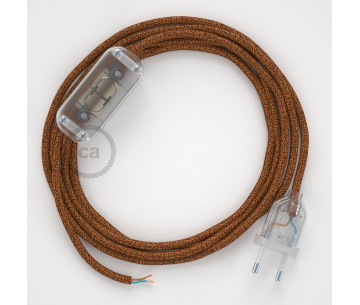 Conexión de mano 1,8m Transparente cable Redondo Seda Gliter CobreRL22