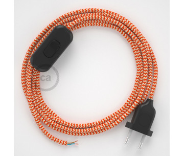 Conexión de mano 1,8m Negro cable redondo Seda Zz Blanco Naranja RZ15