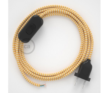 Conexión de mano 1,8m Negro cable redondo Seda Zz Blanco Amarillo RZ10