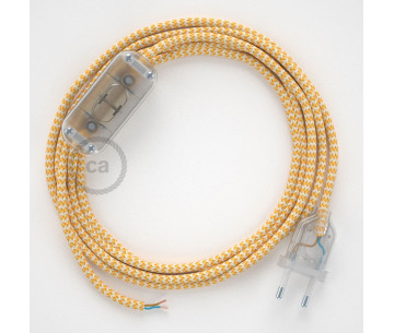 Conexión de mano 1,8m Transparente cable Redondo Seda Amarillo RZ10