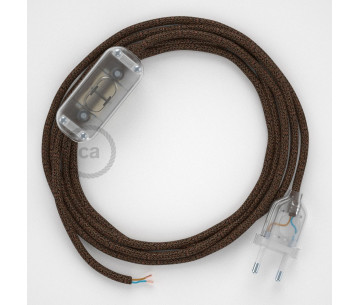 Conexión de mano 1,8m Transparente cable Redondo Seda Marrón RL13