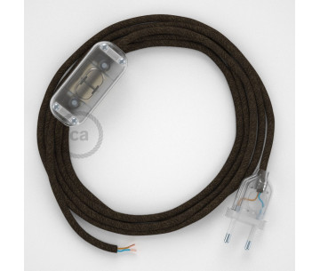 Conexión de mano 1,8m Transparente cable Redondo Lino Marrón RN04