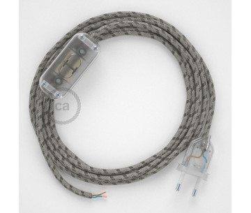 Conexión de mano 1,8m Transparente cable Redondo Algodón Corteza RD53