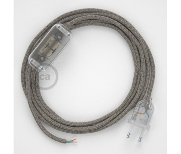 Conexión de mano 1,8m Transparente cable Redondo Algodón Verde RD62