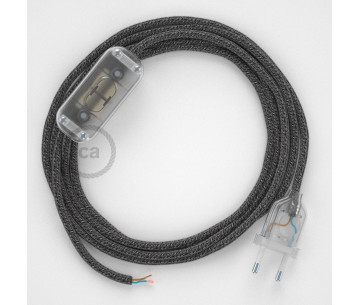 Conexión de mano 1,8m Transparente cable Redondo Algodón Negro RS81