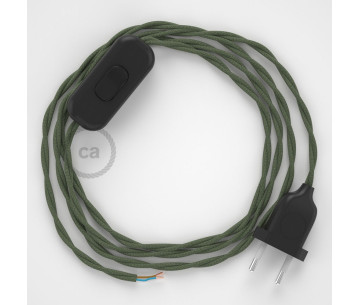 Conexión de mano 1,8m Negro cable Trenzado Algodón Verde TC63