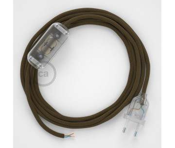 Conexión de mano 1,8m Transparente cable Trenzado Algodón Marrón RC13