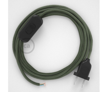 Conexión de mano 1,8m Negro cable Redondo Algodón Verde Gris RC63