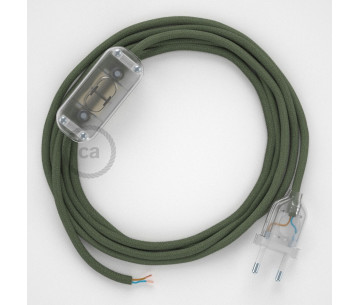 Conexión de mano 1,8m Transparente cable Trenzado Algodón Verde TC43