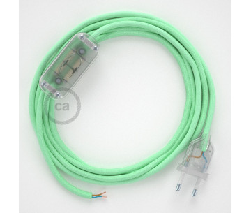 Conexión de mano 1,8m Transparente cable redondo Algodón Menta RC34