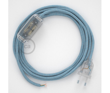 Conexión de mano 1,8m Transparente cable Redondo Algodón Zz Azul RD75