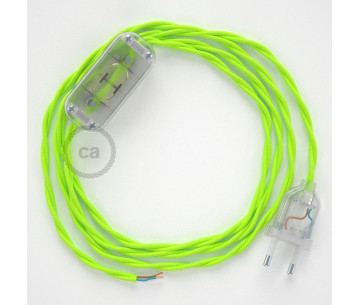 Conexión de mano 1,8m Transparente cable Trenzado Seda Amarillo TF10