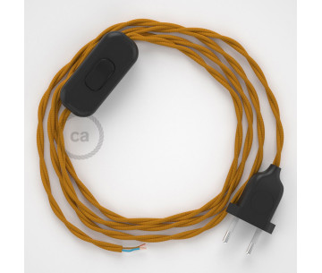 Conexión de mano 1,8m Negro cable Trenzado Seda Mostaza TM25