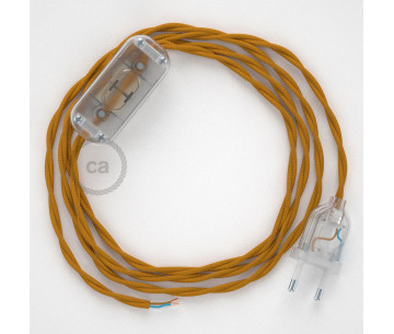 Conexión de mano 1,8m Transparente cable Trenzado Seda Mostaza TM25