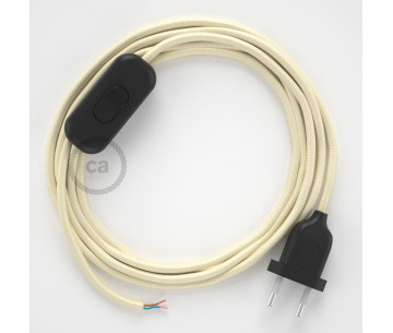Conexión de mano 1,8m Negro cable redondo Seda Marfil RM00