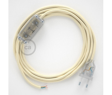 Conexión de mano 1,8m Transparente cable redondo Seda Marfil RM00