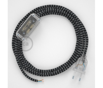 Conexión de mano 1,8m Transparente cable redondo Seda Estrellas RT41