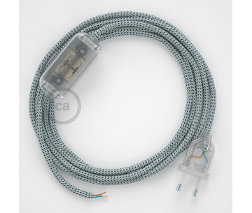 Conexión de mano 1,8m Transparente cable redondo Seda Straciatela RT14