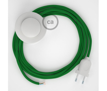 Conexión suelo 3m Blanco cable redondo Seda Verde RM06