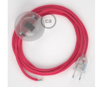 Conexión suelo 3m Transparente cable redondo Seda Fuchsia RM08