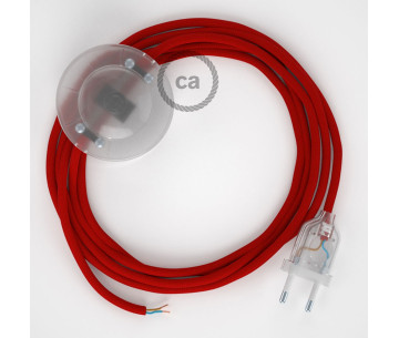 Conexión suelo 3m Transparente cable redondo Seda Rojo RM09