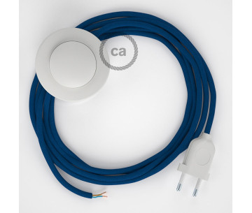 Conexión suelo 3m Blanco cable redondo Seda Azul RM12