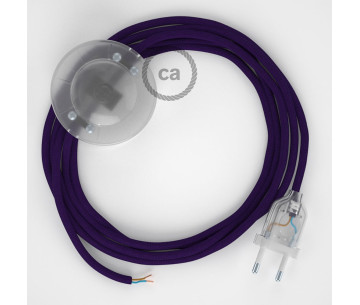 Conexión suelo 3m Transparente cable redondo Seda Púrpura RM14