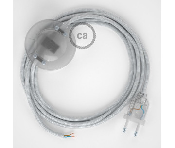 Conexión suelo 3m Transparente cable redondo Seda Plateado RM02