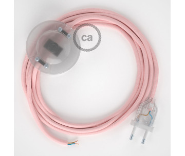 Conexión suelo 3m Transparente cable redondo Seda Rosa RM16