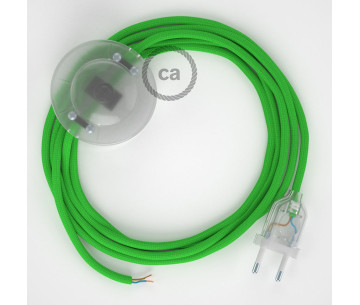 Conexión suelo 3m Transparente cable redondo Seda Verde Lima RM18