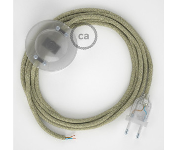 Conexión suelo 3m Transparente cable redondo Lino Natural Neutro RN01