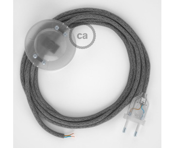 Conexión suelo 3m Transparente cable redondo Lino Natural Gris RN02